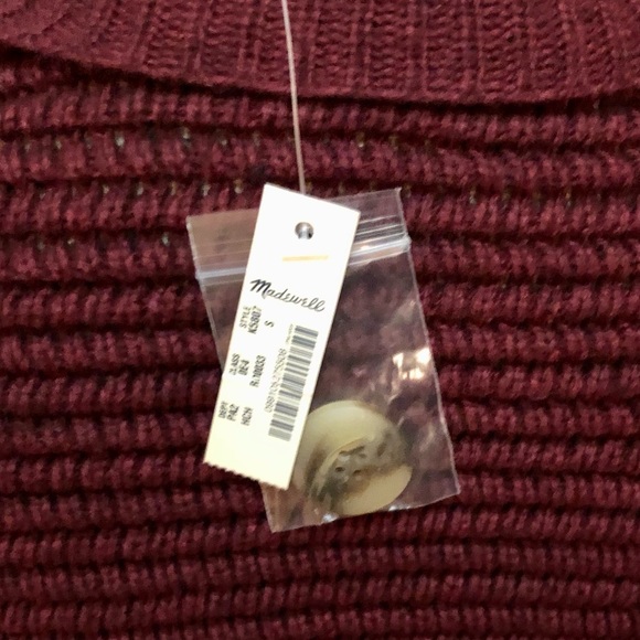 NWT Madewell Side-Button Burgundy Sweater sz S - Picture 10 of 11